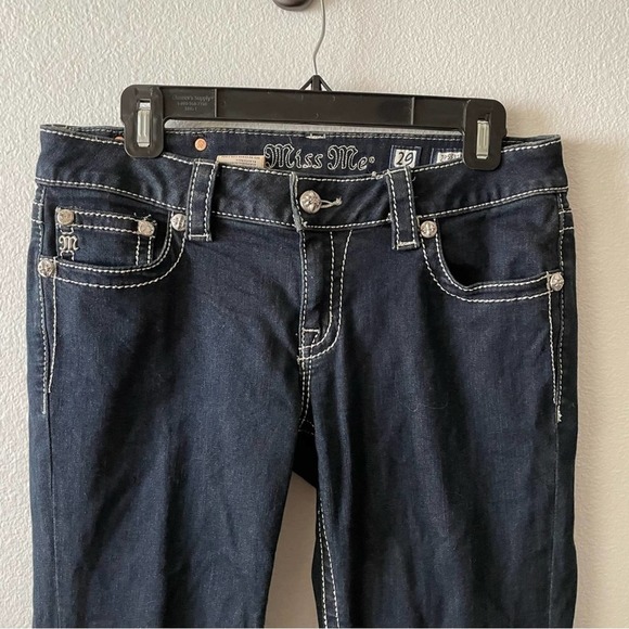 Miss Me Dark Wash Embellished Low Rise Jeans - Picture 2 of 5